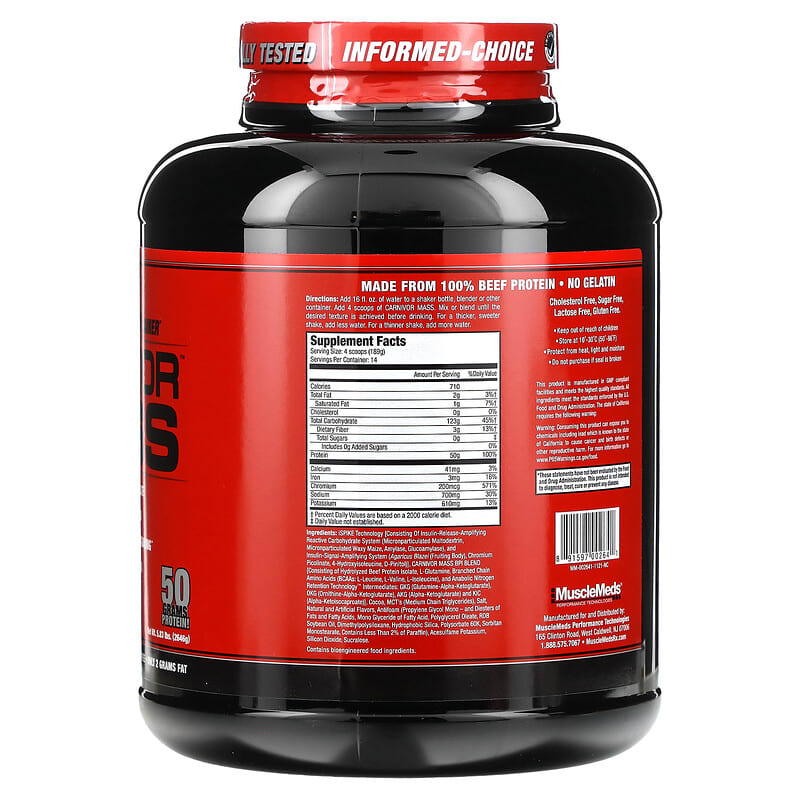 Proteína Carnivor Mass 5.7 Libras Musclemeds