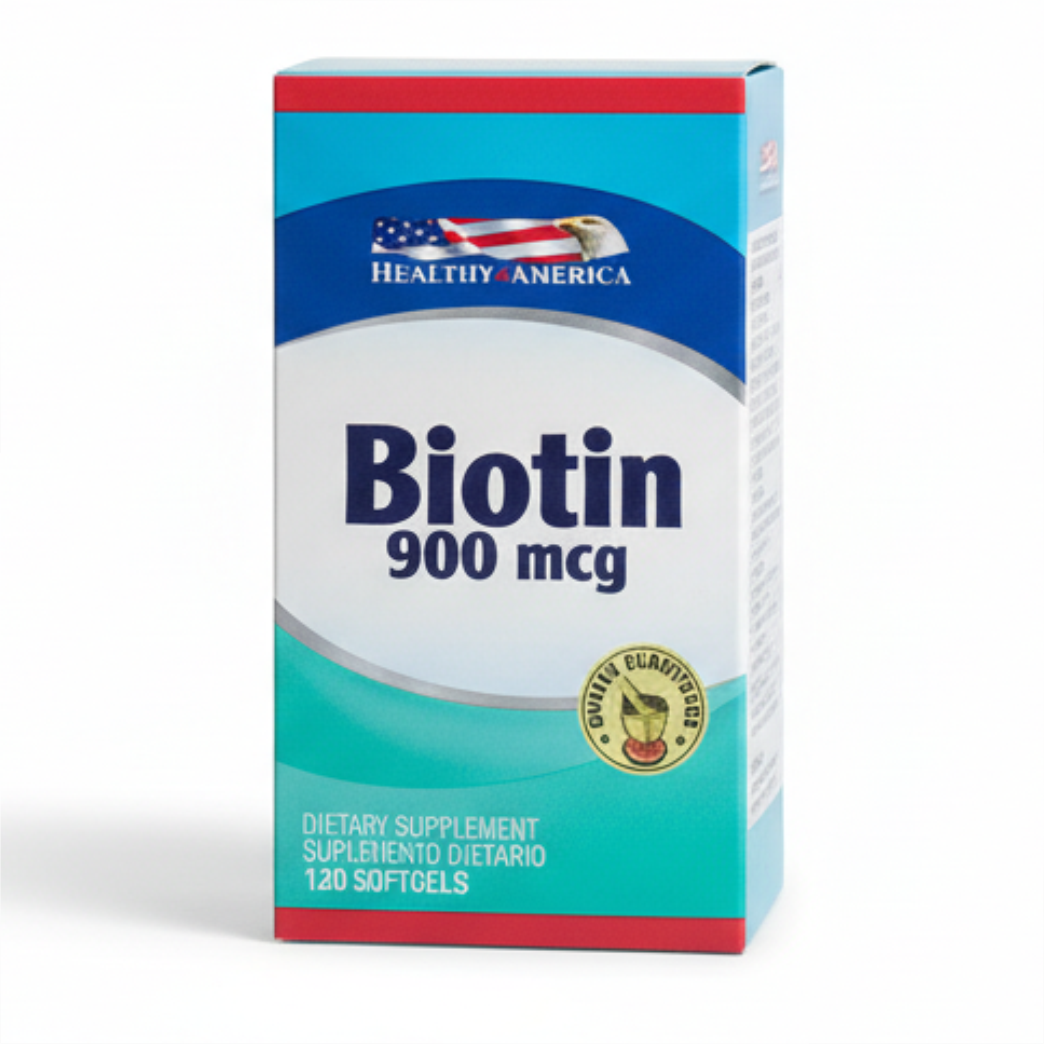 Biotina 900 mcg (30 Softgels) – Healthy America